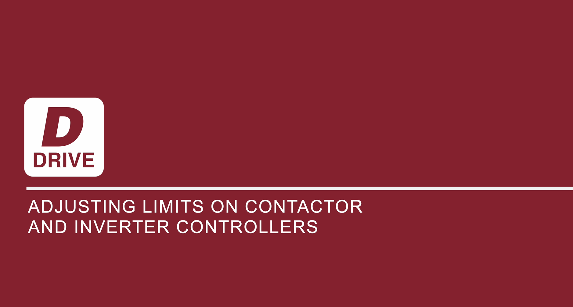 Adjusting limits on contactor and inverter controllers