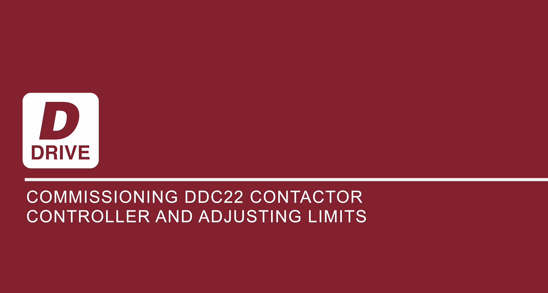 Commissioning DDC22 contractor controller and adjusting limits