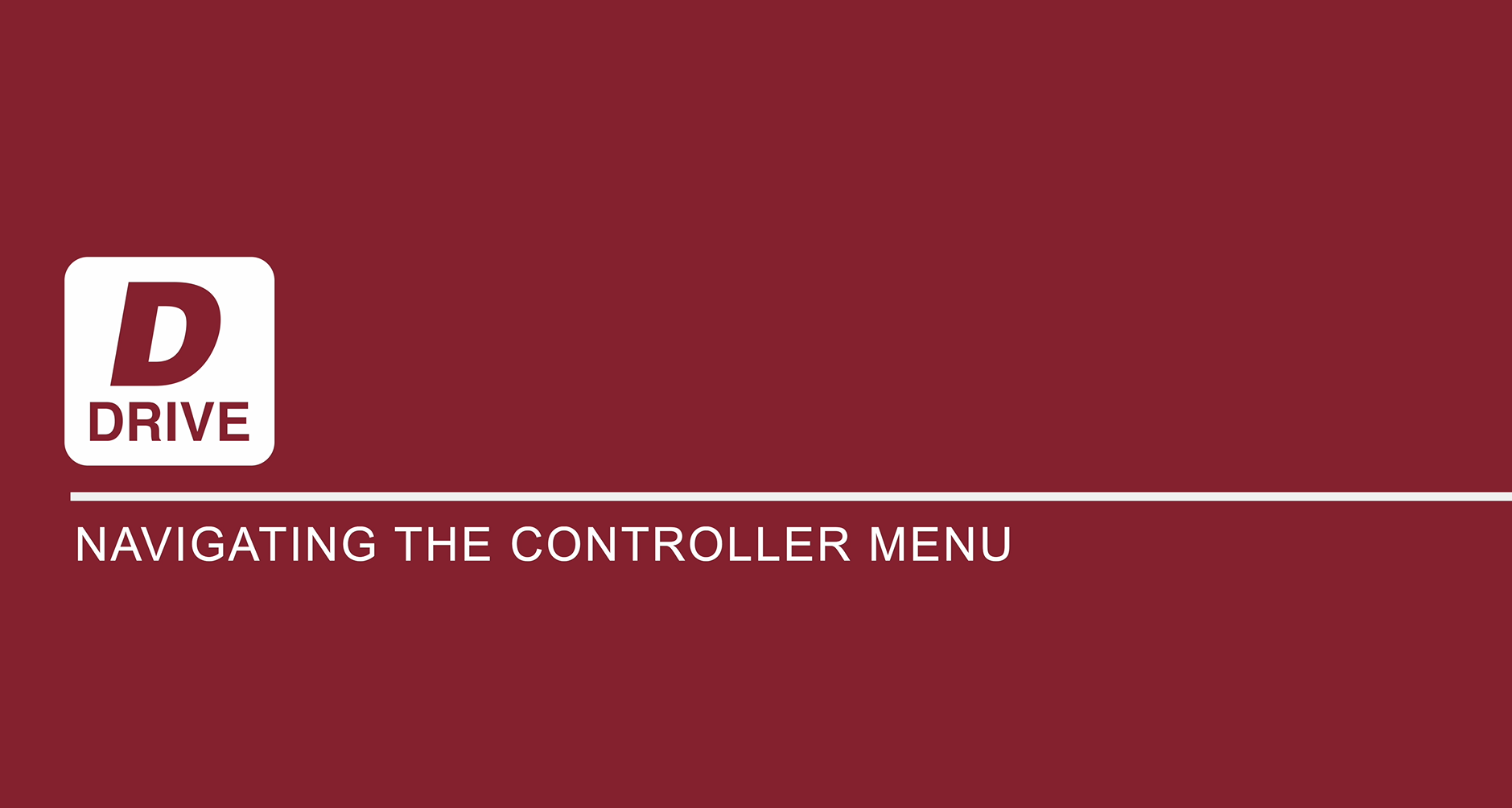 Navigating the controller menu