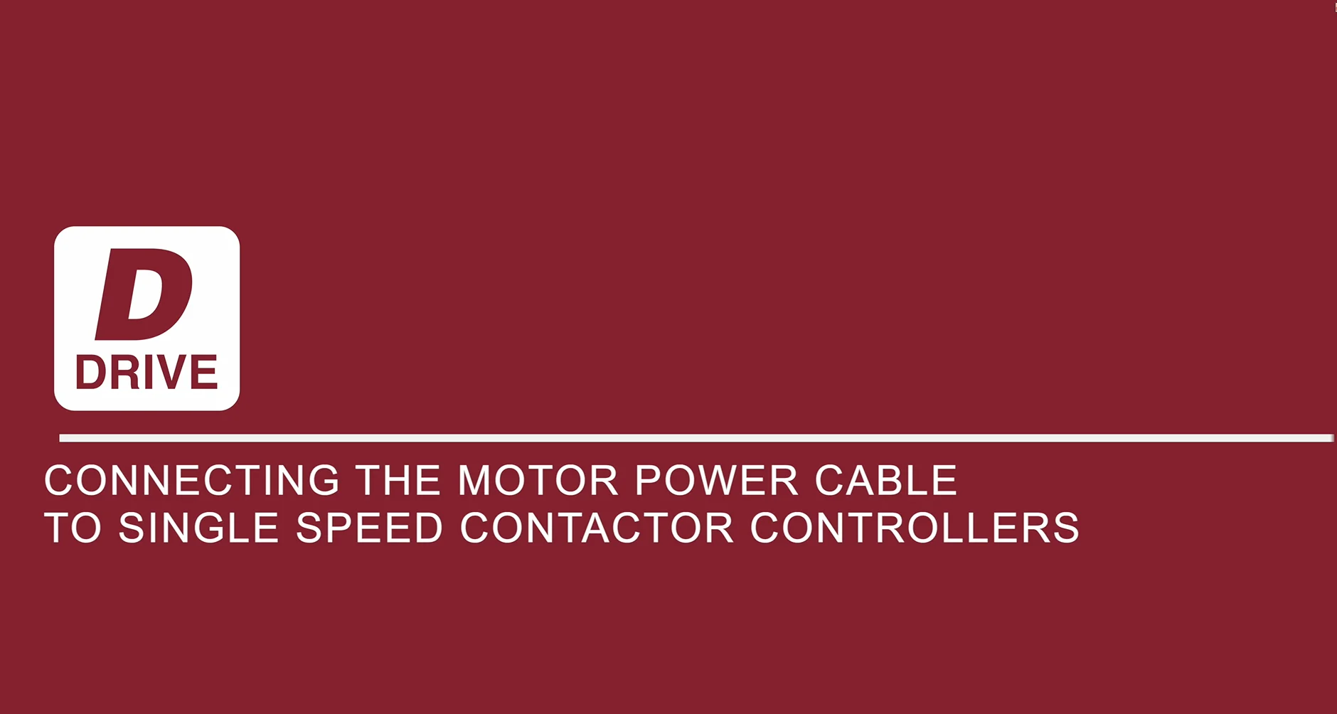 Connecting the motor power cable to single speed contactor controllers